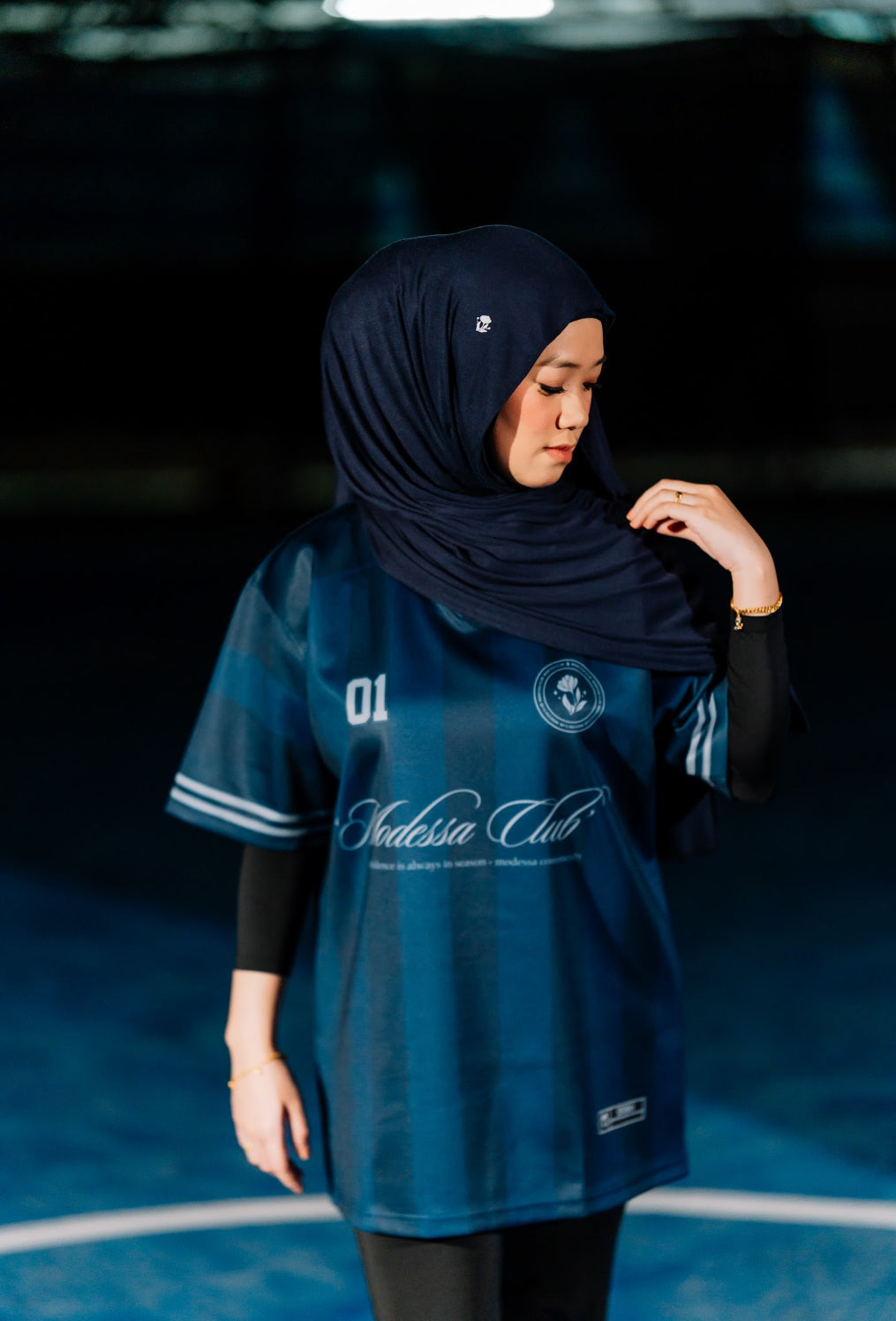 (NAVY BLUE) Instant Jersey Shawl