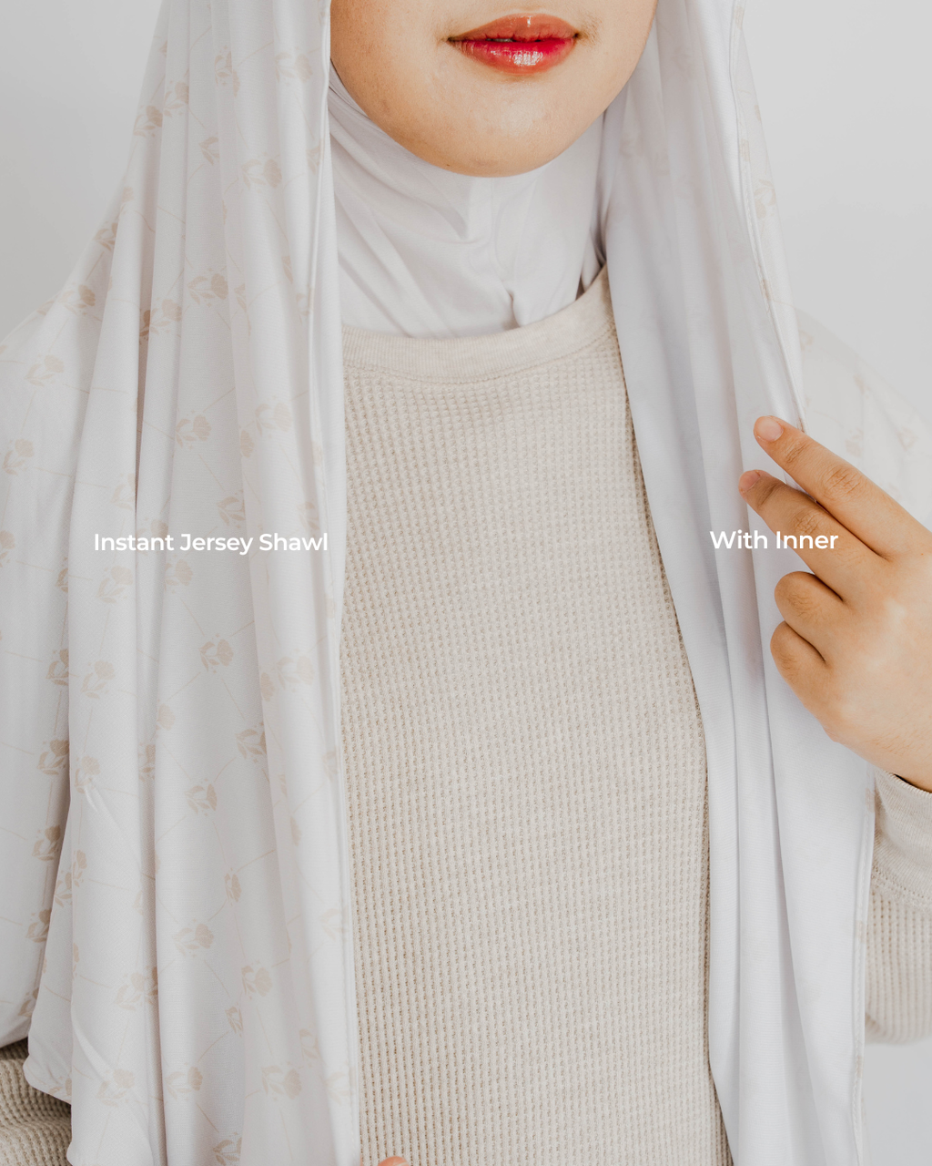 Printed Instant Jersey Shawl with Inner
